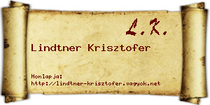 Lindtner Krisztofer névjegykártya